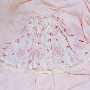 LIZ LISA Strawberry Tea Party Pink Lace Skirt Harajuku Kawaii Ryosan J-Fashion